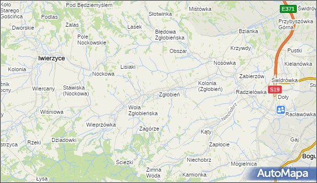 mapa Zgłobień, Zgłobień na mapie Targeo