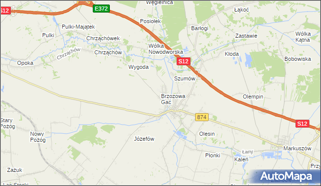 mapa Brzozowa Gać, Brzozowa Gać na mapie Targeo