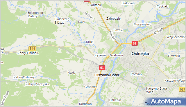 mapa Drężewo, Drężewo na mapie Targeo