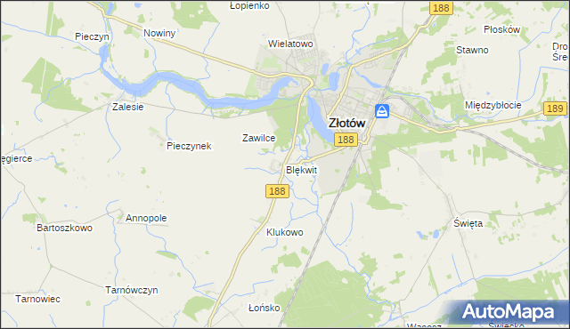 mapa Blękwit, Blękwit na mapie Targeo