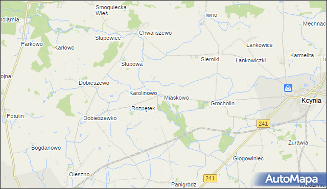 mapa Miaskowo, Miaskowo na mapie Targeo