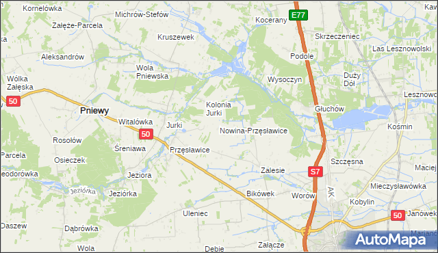 mapa Nowina-Przęsławice, Nowina-Przęsławice na mapie Targeo