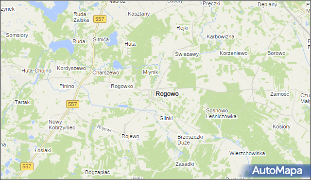 mapa Rogowo powiat rypiński, Rogowo powiat rypiński na mapie Targeo