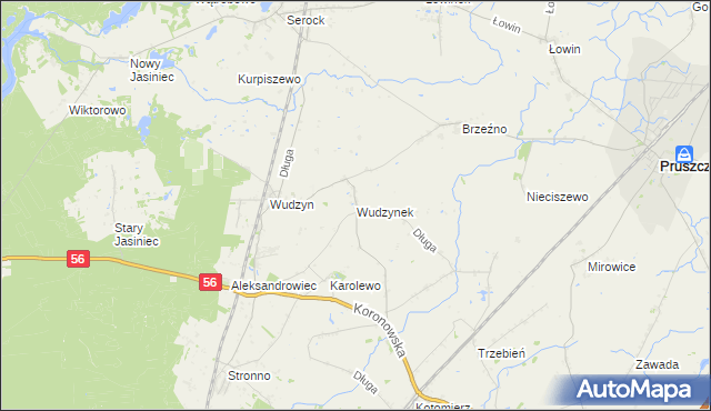 mapa Wudzynek, Wudzynek na mapie Targeo