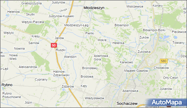 mapa Adamowa Góra, Adamowa Góra na mapie Targeo