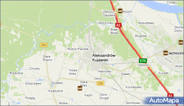 mapa Aleksandrów Kujawski, Aleksandrów Kujawski na mapie Targeo