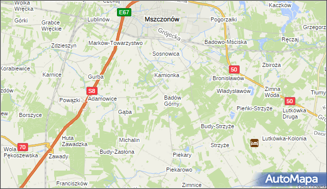 mapa Badów Górny, Badów Górny na mapie Targeo