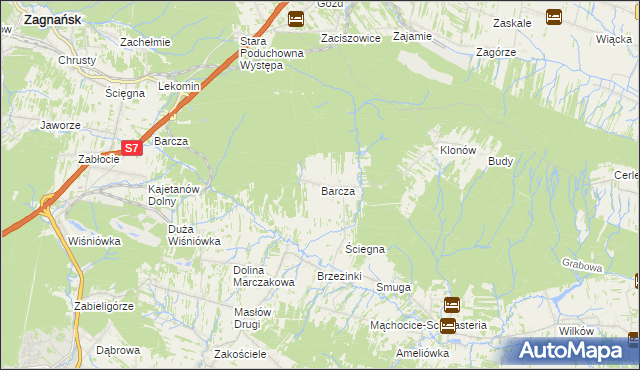 mapa Barcza, Barcza na mapie Targeo