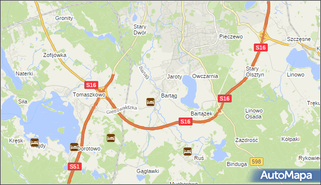 mapa Bartąg, Bartąg na mapie Targeo