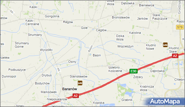 mapa Basin gmina Baranów, Basin gmina Baranów na mapie Targeo
