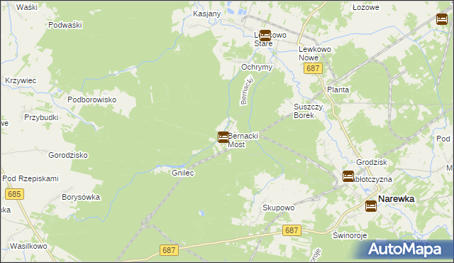 mapa Bernacki Most, Bernacki Most na mapie Targeo