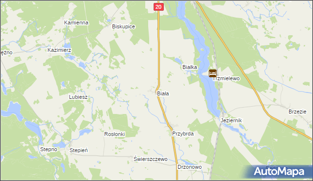 mapa Biała gmina Biały Bór, Biała gmina Biały Bór na mapie Targeo