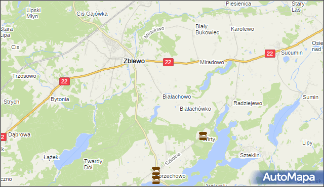 mapa Białachowo, Białachowo na mapie Targeo