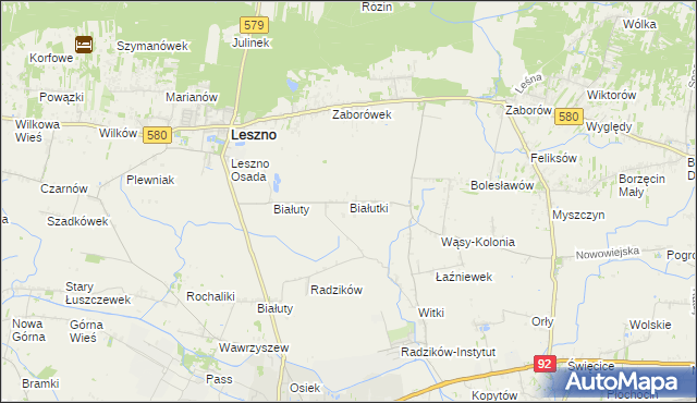 mapa Białutki, Białutki na mapie Targeo