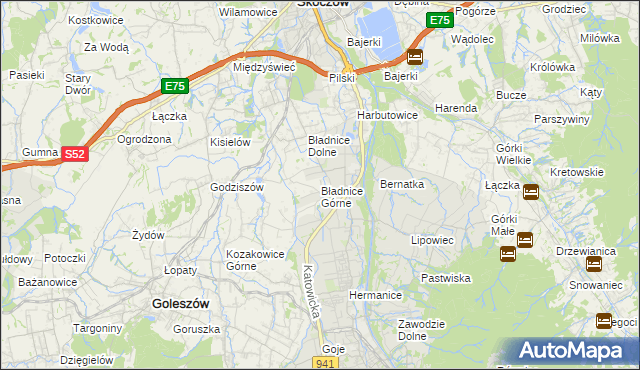 mapa Bładnice Górne, Bładnice Górne na mapie Targeo