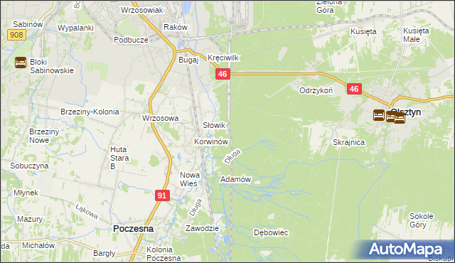 mapa Bloki Kolejowe, Bloki Kolejowe na mapie Targeo