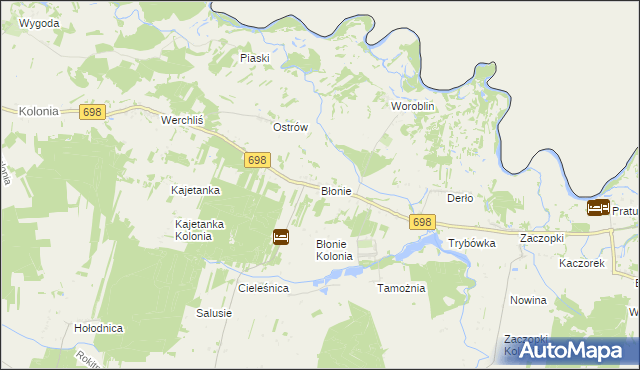 mapa Błonie gmina Janów Podlaski, Błonie gmina Janów Podlaski na mapie Targeo