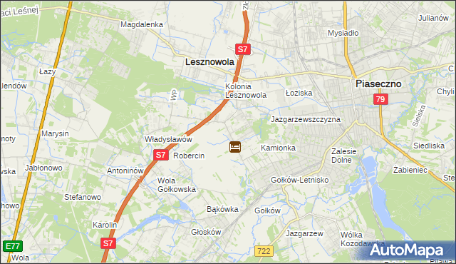 mapa Bobrowiec gmina Piaseczno, Bobrowiec gmina Piaseczno na mapie Targeo