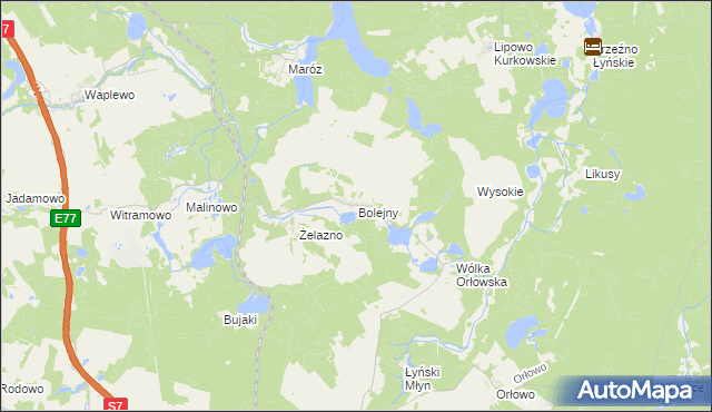 mapa Bolejny, Bolejny na mapie Targeo