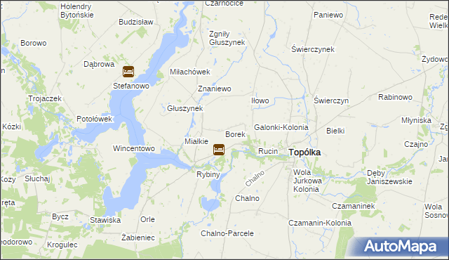 mapa Borek gmina Topólka, Borek gmina Topólka na mapie Targeo