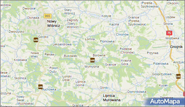 mapa Borówna, Borówna na mapie Targeo