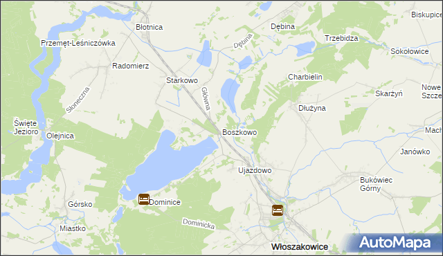 mapa Boszkowo, Boszkowo na mapie Targeo