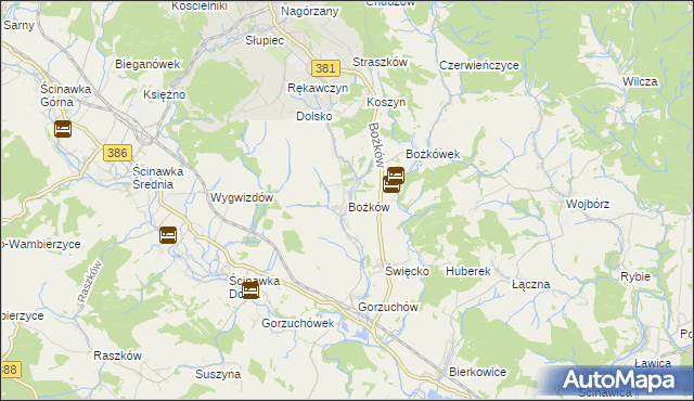 mapa Bożków, Bożków na mapie Targeo