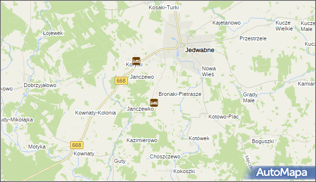 mapa Bronaki-Pietrasze, Bronaki-Pietrasze na mapie Targeo