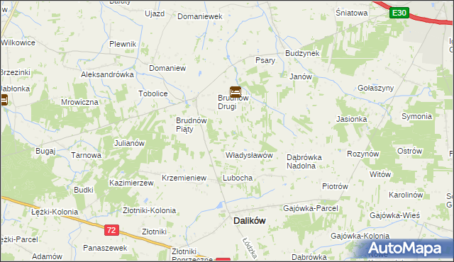 mapa Brudnów Czwarty, Brudnów Czwarty na mapie Targeo