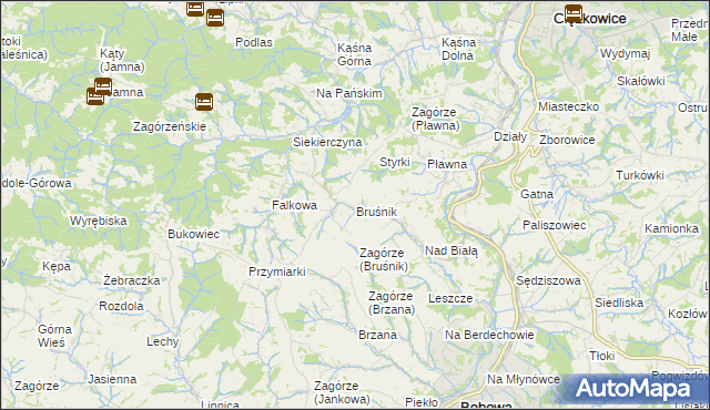 mapa Bruśnik, Bruśnik na mapie Targeo