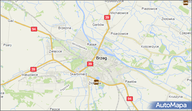 mapa Brzeg, Brzeg na mapie Targeo