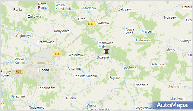 mapa Brzeźnik gmina Wierzbno, Brzeźnik gmina Wierzbno na mapie Targeo