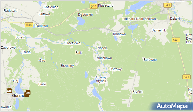 mapa Buczkowo gmina Górzno, Buczkowo gmina Górzno na mapie Targeo