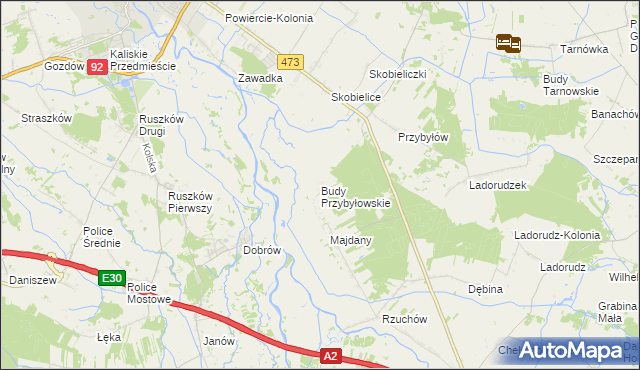 mapa Budy Przybyłowskie, Budy Przybyłowskie na mapie Targeo
