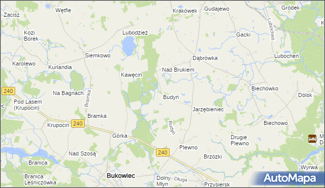 mapa Budyń, Budyń na mapie Targeo