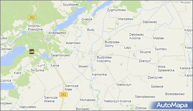 mapa Budzisław Kościelny, Budzisław Kościelny na mapie Targeo