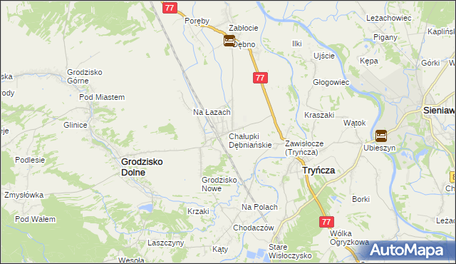 mapa Chałupki Dębniańskie, Chałupki Dębniańskie na mapie Targeo
