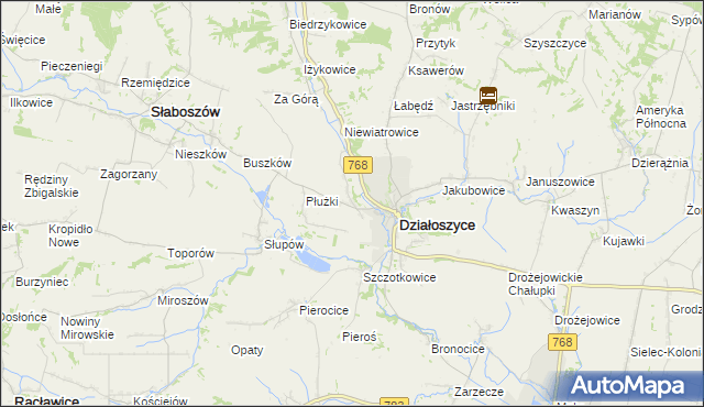 mapa Chmielów gmina Działoszyce, Chmielów gmina Działoszyce na mapie Targeo