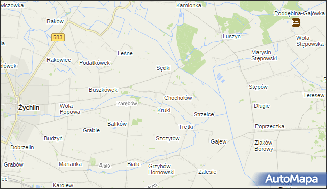 mapa Chochołów gmina Żychlin, Chochołów gmina Żychlin na mapie Targeo