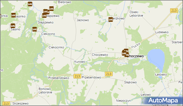 mapa Choczewko, Choczewko na mapie Targeo