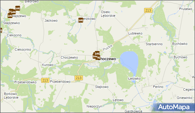 mapa Choczewo, Choczewo na mapie Targeo