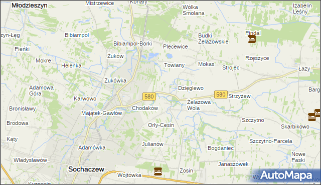 mapa Chodakówek, Chodakówek na mapie Targeo