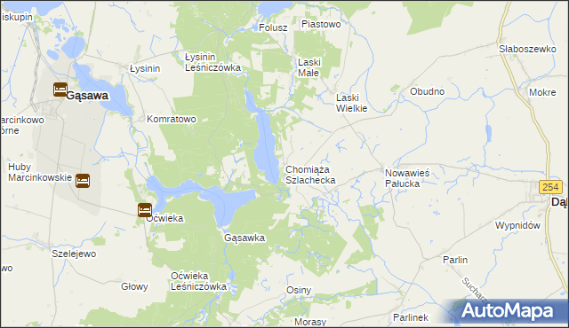 mapa Chomiąża Szlachecka, Chomiąża Szlachecka na mapie Targeo