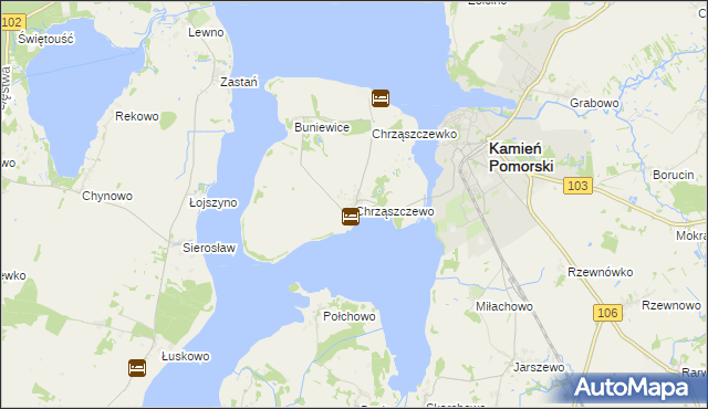 mapa Chrząszczewo, Chrząszczewo na mapie Targeo