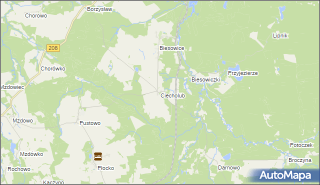 mapa Ciecholub, Ciecholub na mapie Targeo