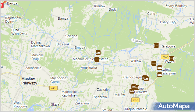 mapa Ciekoty, Ciekoty na mapie Targeo