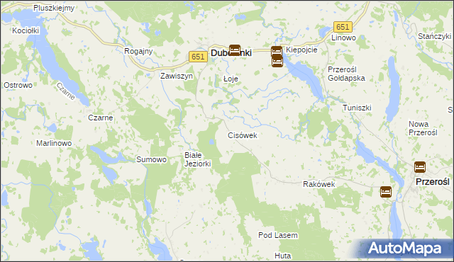 mapa Cisówek gmina Dubeninki, Cisówek gmina Dubeninki na mapie Targeo