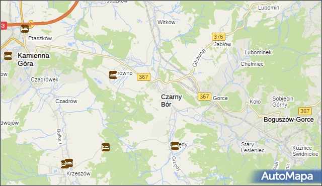 mapa Czarny Bór, Czarny Bór na mapie Targeo