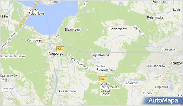 mapa Dąbkowizna, Dąbkowizna na mapie Targeo