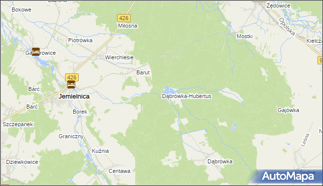 mapa Dąbrówka-Hubertus, Dąbrówka-Hubertus na mapie Targeo